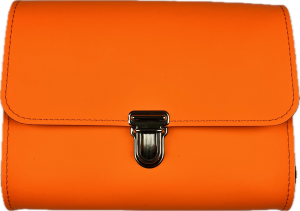 Leder Umhängetasche Roma neon orange a